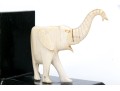 Pair Of Ebony And Carved Bone Elephant Form Bookends