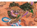 Pair Of Chinese Silk Embroideries, Foo Dogs