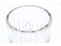 Cut Crystal Footed Vase With Amber Tinted Decoration