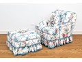 Baker Furniture Custom Upholstered Club Chair With Ottoman