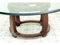 Chinoiserie Glass Top Openwork Mahogany Drum Table, Likely Henredon