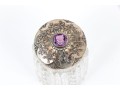 Antique Foster & Bailey & Co. Crystal Vanity Jar With Sterling Silver Lid.