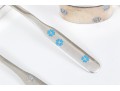 Anton Michelsen (Danish, 1809-1877) Three Piece Sterling Silver And Enamel Utensils, 1.66 Gross Ozt.