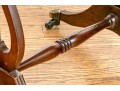 Pair Of Mahogany Lyre Motif Drop Leaf End Tables