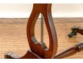 Pair Of Mahogany Lyre Motif Drop Leaf End Tables