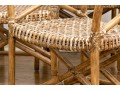 Vintage Set Of Six Bamboo, Rattan And Woven Leather Strapped Armchairs Probably Mcguire