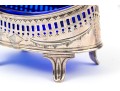 English Sterling Silver Salt Cellar With Cobalt Glass Liner, 1.495 Ozt.