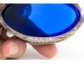 English Sterling Silver Salt Cellar With Cobalt Glass Liner, 1.495 Ozt.