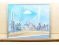 Large Signed Painting On Canvas, Industrial Complex, 1976