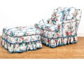 Baker Furniture Custom Upholstered Club Chair With Ottoman
