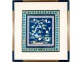 Chinese Silk Embroidery, Bird On Tree In Blue