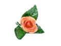 Hungarian Herend Hand-Painted Porcelain Dish And Flower Place Card Holder