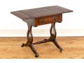 Pair Of Mahogany Lyre Motif Drop Leaf End Tables