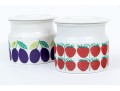 Pair Of Finnish Arabia Ceramic Lidded Jars