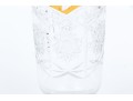 Cut Crystal Footed Vase With Amber Tinted Decoration