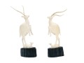 Decorative Pair Of Carved Bone Antelopes