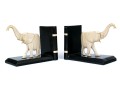 Pair Of Ebony And Carved Bone Elephant Form Bookends
