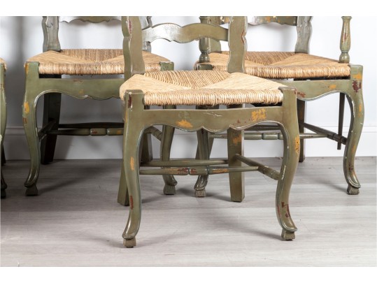 Set Of Six Furniture Classics Limited French Provincial Ladder-Back Chairs