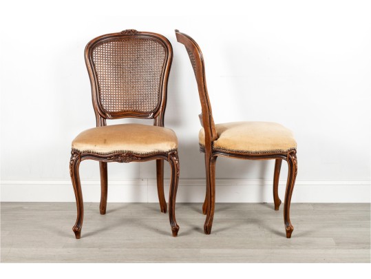 Pair Of French-Style Cane-Back Side Chairs