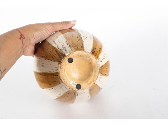 Decorative Striped Gloss-Glaze Ceramic Vase