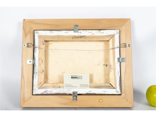 Abstract Landscape With Birds — Acrylic On Canvas, Indistinctly Signed