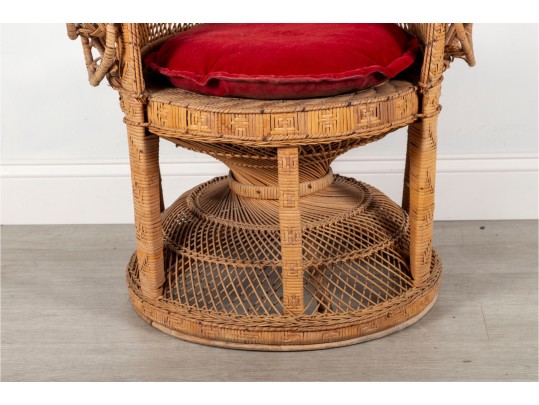 1970's Vintage Wicker Peacock Chair