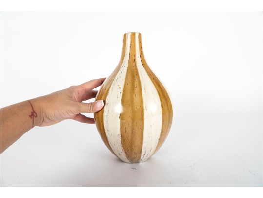 Decorative Striped Gloss-Glaze Ceramic Vase
