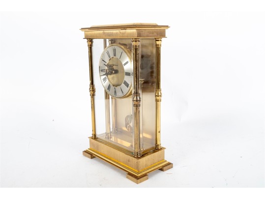 Brass And Glass Mantel Clock