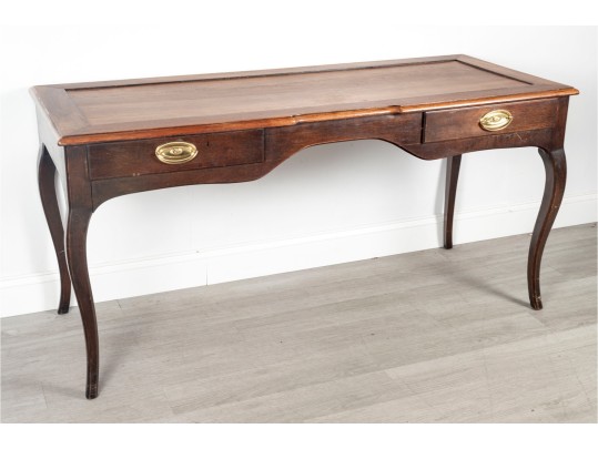 Vintage Wooden Writing Desk With Cabriole Legs