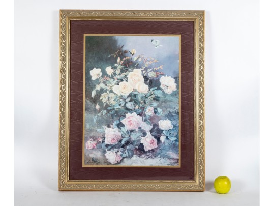 Framed Floral Print After A. Kozlov (1983)