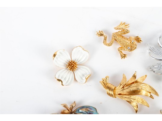 Collection Of Vintage Costume Brooches (12 Pieces)