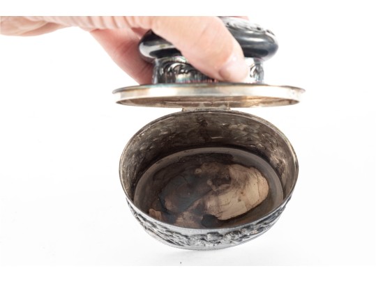 Vintage English Silver-Plated Repoussé Jar