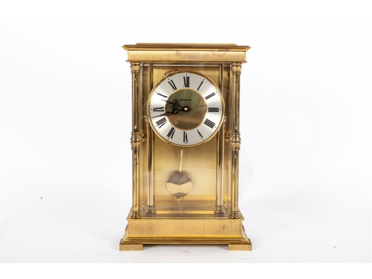 Brass And Glass Mantel Clock