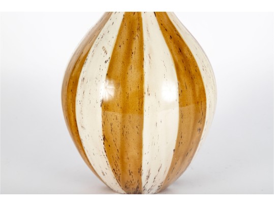 Decorative Striped Gloss-Glaze Ceramic Vase