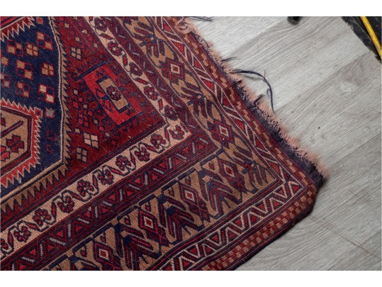 Vintage Hand-Knotted Wool Baluch-Style Rug (7' X 4'6