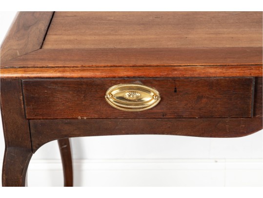 Vintage Wooden Writing Desk With Cabriole Legs