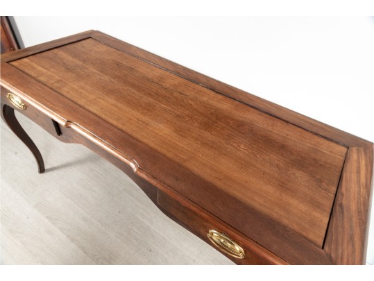 Vintage Wooden Writing Desk With Cabriole Legs