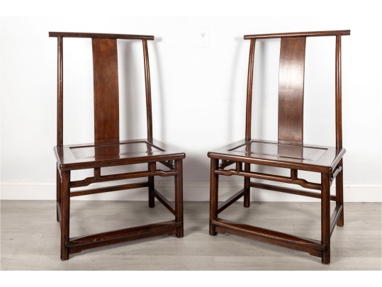 Pair Of Maria Yee Asian-Style Hardwood Chairs