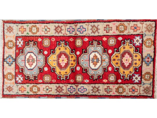 Hand-Knotted Wool Kazak Rug (3'10