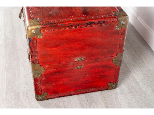 Antique Wardrobe Steamer Trunk