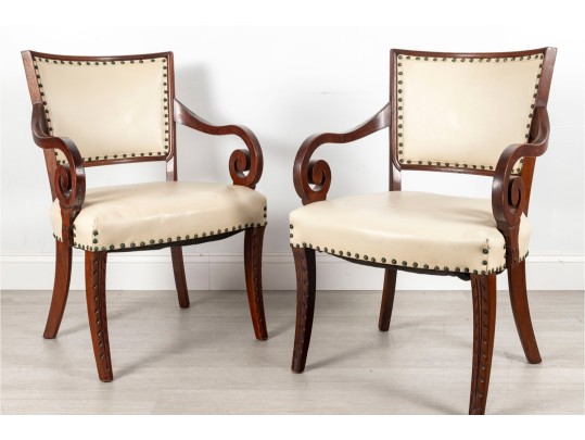 Pair Of Vintage Empire Style Armchairs