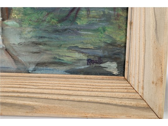 Signed Oil On Canvas, Village Landscape