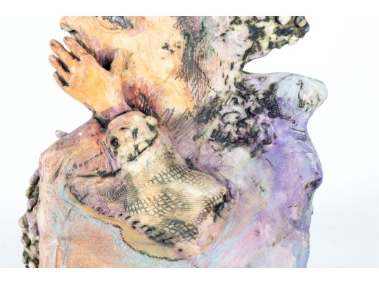 Signed Hand-Sculpted Figural Pottery Sculpture — Signed