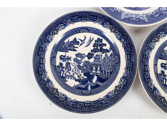 Set Of Three Johnson Bros “Blue Willow” Ironstone Dinner Plates