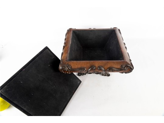 Decorative Wooden And Metal Lidded Box