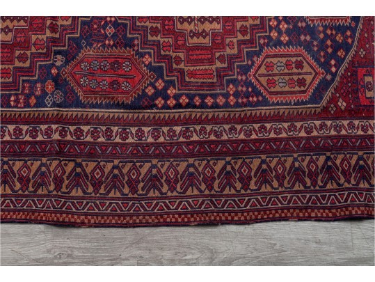 Vintage Hand-Knotted Wool Baluch-Style Rug (7' X 4'6