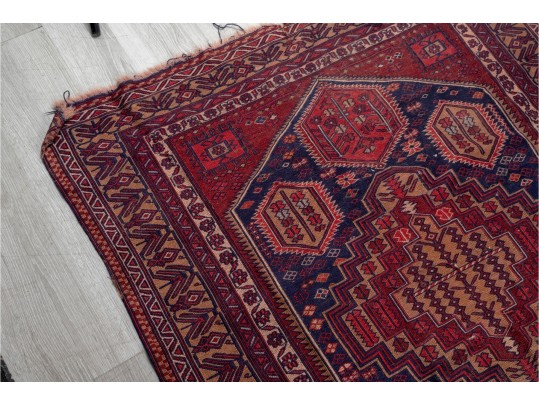 Vintage Hand-Knotted Wool Baluch-Style Rug (7' X 4'6