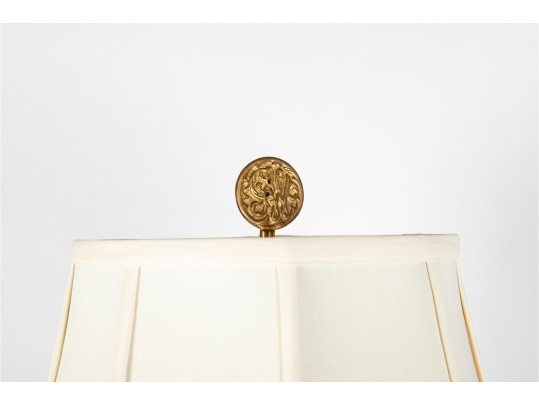 Asian-Inspired Floral Ceramic Table Lamp