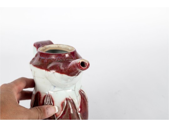 Signed Studio Pottery Oxblood-Glazed Teapot