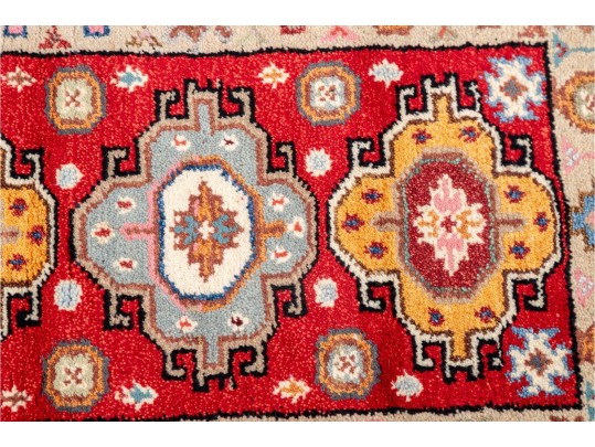 Hand-Knotted Wool Kazak Rug (3'10